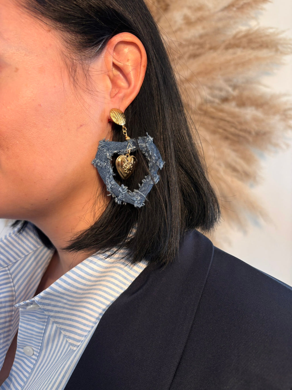 Boucles d'oreilles HEART DENIM