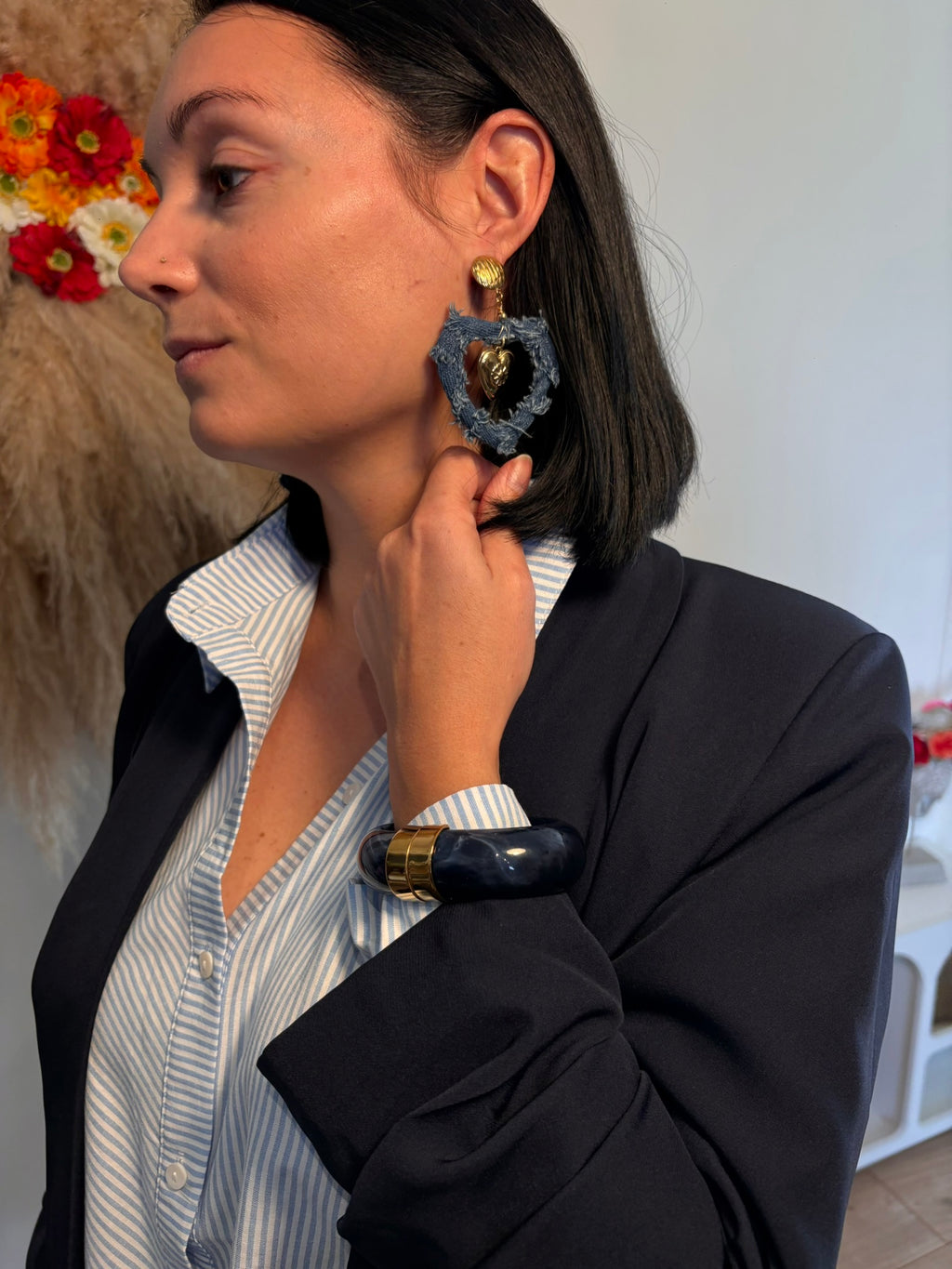 Boucles d'oreilles HEART DENIM