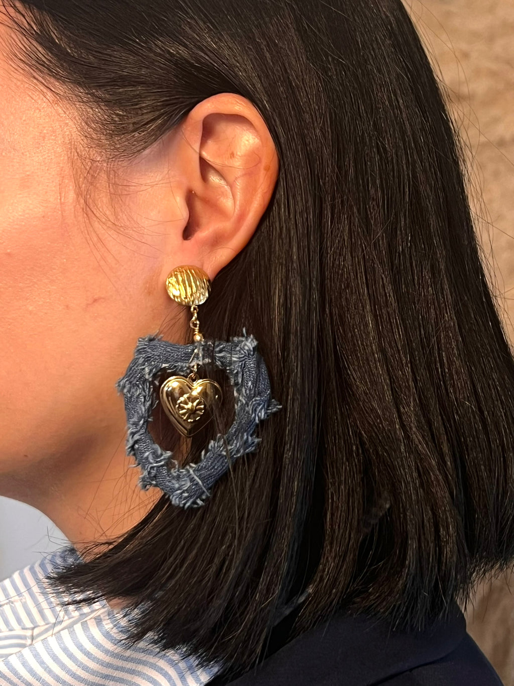 Boucles d'oreilles HEART DENIM