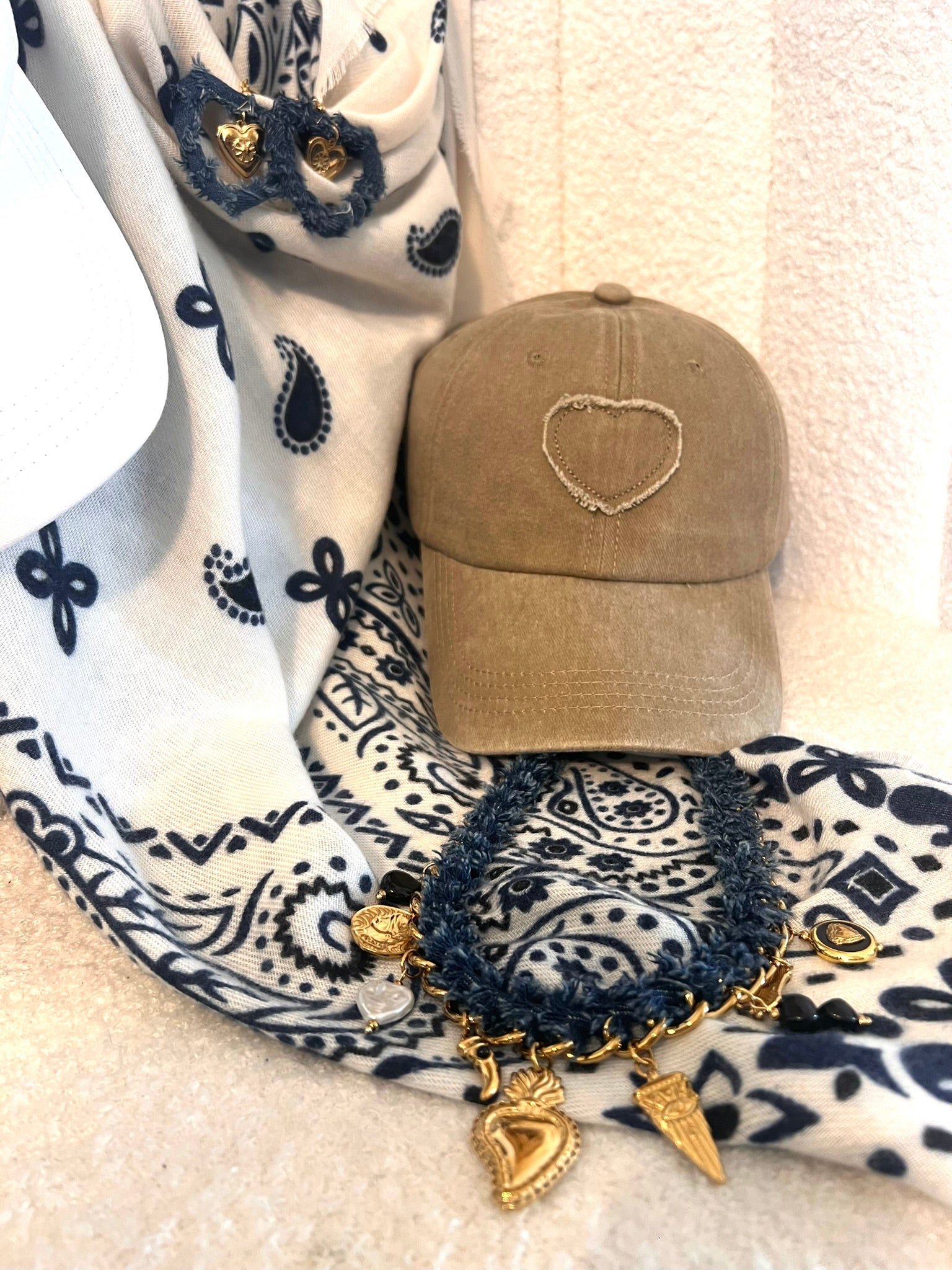 Boucles d'oreilles HEART DENIM